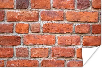 Produktbild von MuchoWow® Poster Wand - Backstein - Rot 90x60 cm - Schlafzimmer