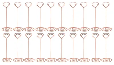 Immagine prodotto di 20 porta numeri da tavolo in ferro, supporti decorativi per matrimonio, festa, compleanno, 12 cm, oro rosa