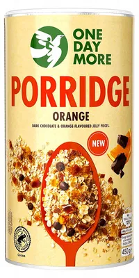Produktbild von OneDayMore | Haferbrei Orange mit dunkler Schokolade und Fruchtgummi | ballaststoffreiches Frühstück, 450g