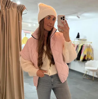 Produktbild von Steppweste Damen "Marie" Rosa, mit Reißverschluss, für Frauen Weste, Bodywärmer Westen Outdoor Jacke Frau, kurzarm Weste, für Herbstzeit Stepp Weste