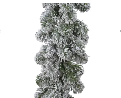 Produktbild von Tannengirlande 20cm künstlich 180 Spitzen mit Schnee Grün / Weiß 2,7m