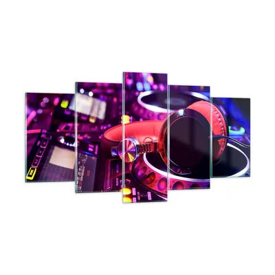 Produktbild von Bilder auf glas - DJ Disco Nachtclub Audio - 160x85cm - Glasbilder - Wandbilder - Kunstdruck - zum Aufhängen bereit - Wanddekoration aus Glas - Glas Bilder - Wandbild auf Glas - GEA160x85-2404