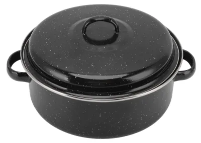 Bräter 26 cm, antihaftbeschichtet, schwarz gesprenkelt, mit Deckel