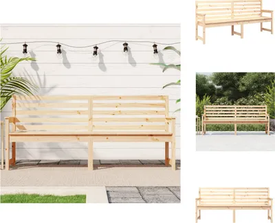 Obrázek produktu pro vidaXL Zahradní lavice 203,5x48x91,5 cm z masivního borovicového dřeva - Zahradní lavice