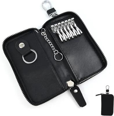 Produktbild von Schlüsseletui Schlüsseltasche Leder, Schlüssel Organizer, Autoschlüsseletui, kommt mit 6 Haken und 2 Schlüsselringen, multifunktionales Schlüsselmäppc