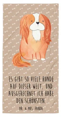 Produktbild von Mr. & Mrs. Panda Handtuch Hund Cavalier King Charles Spaniel - Hundeglück - Geschenk, Cockerspaniel, Sprüche, Großes Badehandtuch, Bester, Strandtuch, Strandlaken, Spruch