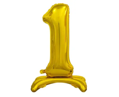 Produktbild von Folienballon B&C Stehende Zahl 1 Gold 74cm (Ballons)