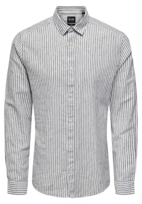 Produktbild von Only & Sons Herren Hemd Onscaiden Ls Stripe Linen Shirt 660 Noos, Dark Navy, XS