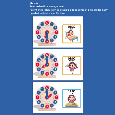 Immagine prodotto di Set di attività didattiche sull'ora per bambini. Lezione dimostrativa di 12 ore sullo sviluppo e l'apprendimento delle prime abilità matematiche a scuola.