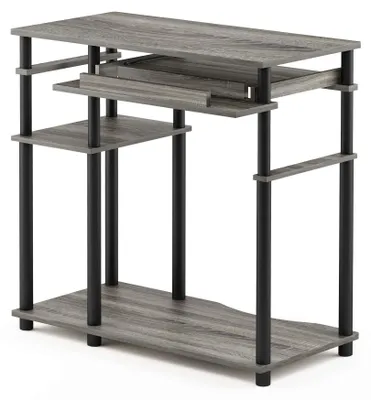 Schreibtisch mit Bücherregal, Grau/Schwarz, 46,99 x 46,99 x 79,81 cm