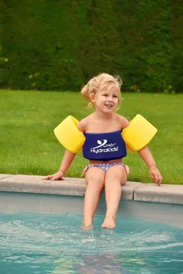 Produktbild von HYDROKIDS | Schwimmtrainer | Kombination aus Schwimmbrett (Brustgurt) + Schwimmflügel | Blau – Blau