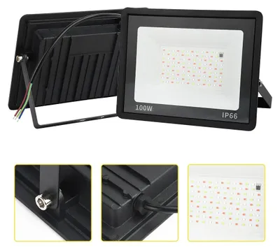 Produktbild von RGB LED-Fluter 100 W/200 W, IP66, mit Fernbedienung, 220 V, Aluminium, für Garten und Außenbereich - 150 W
