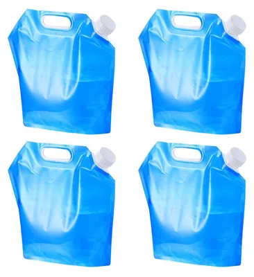 Produktbild von Wasserkanister faltbar Wasserkanister Trinkwasserkanister - 5 Liter - Blau - 4 Stück