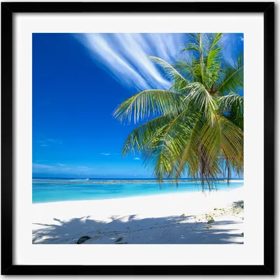 Produktbild von Bild - 50 cm x 50 cm - MDF - Rahmen, Wandkunst - Tropischer Strand