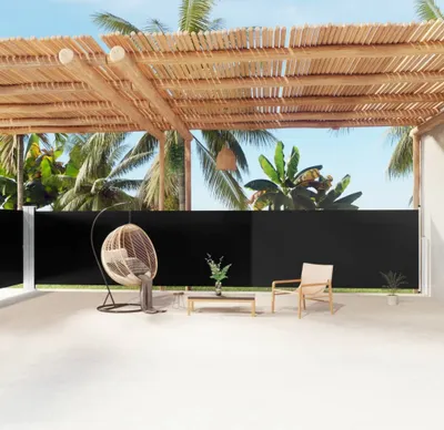Produktbild von Seitenmarkise Ausziehbar Schwarz 160x1200 cm , Markisen Design 2024