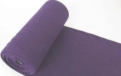Produktbild von Bündchenstoff LUC Melange Black Hellviolett, Uni 270 g/m², Strickschlauch glatt/fein, 35 cm breit, 25 cm lang, Schlauch, Meterware