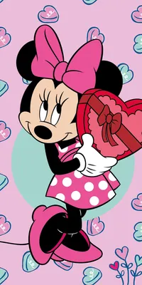 Obrázok produktu pre Disney Minnie Mouse Pink Uterák Minnie Mouse Pink Bow Pink White Dress Mouse Pink Pink Green Hearts 70 x 140 cm 100% bavlna