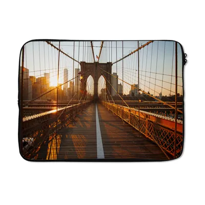 Produktbild von MuchoWow® Laptop Hülle 13 Zoll Brooklyn Bridge in New York bei Sonnenuntergang Laptoptasche - Laptophülle - Sleeve - Rundumschutz