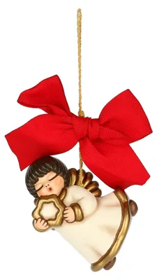 Keramik-Engel mit Stern, Weihnachtsdeko, 4,6x3,6x6,1 cm