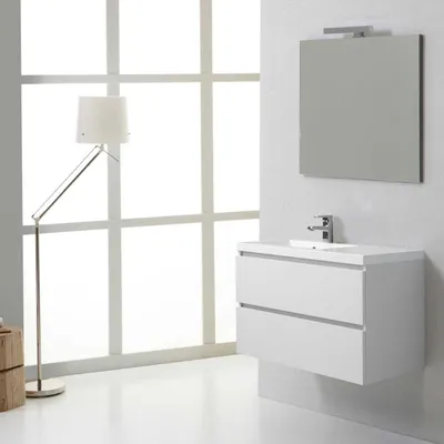 Immagine prodotto di Mobile bagno 90 cm con cassetti sinistro bianco foresta | Manhattan