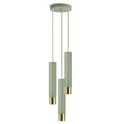 Produktbild von LUXOLAR 3-flammig Pendelleuchte Hellgrün Gold – höhenverstellbar LED GU10 modernes Design – Hängelampe für Wohnzimmer, Küche