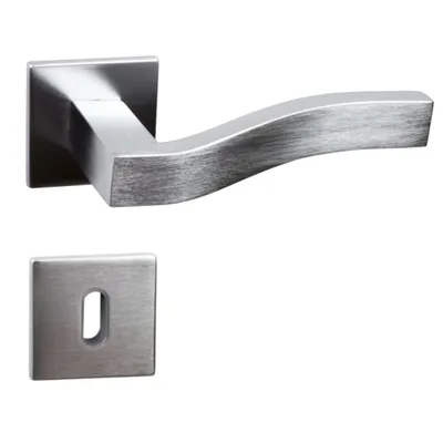 Produktbild von DOMINO Türgriff Drückergarnitur BB-Buntbart | Türklinke für Zimmertür, Bürotür, Kellertür & Innentür | Legierter Stahl |Nickel satiniert| PRIMUS-QR M4