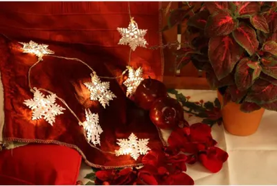 Produktbild von Hilight 507140 LED-Lichterkette 'SCHNEEFLOCKE' für Innen, Weihnachten, mit Leuchtmittel