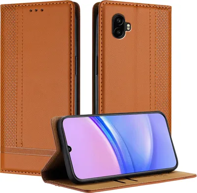 Obrázek produktu pro Pouzdro pro Samsung Galaxy Xcover 6 Pro kožené flipové pouzdro s funkcí stojánku Hnědý