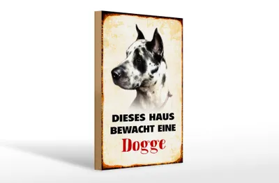 Produktbild von Holzschild Hund 20x30cm dieses Haus bewacht eine Dogge