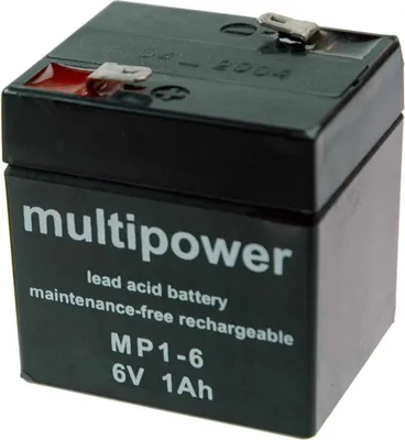 Produktbild von Multipower Blei-Akku MP1-6 Pb 6V / 1Ah Faston 4,8