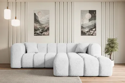 Produktbild von ALTDECOR Ecksofa in L-Form OLEA-L1 - 231x173x74 cm Weiß - Corner Sofa Bett Eckcouch Couch Wohnlandschaft Cauchsofa