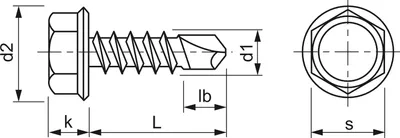 Produktbild von DIN7504K 5.5x 32 Edelstahl A2 Sechskant-Bohrschraube ISO15480