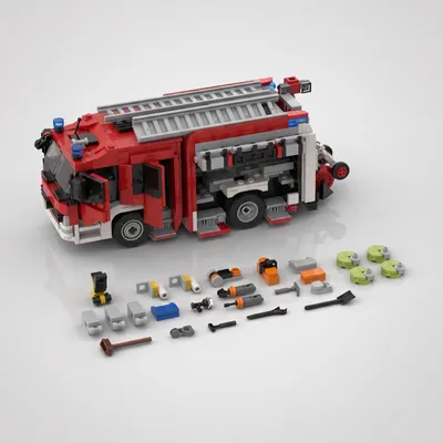 Produktbild von Feuerwehrauto & Krankenwagen Klemmbaustein Set 1019 Teile MOC Stadtfahrzeuge Modell Bausteine Sammlung Geschenk für Erwachsene