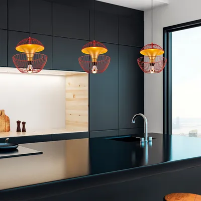 Immagine prodotto di Opviq, Telmander- Telmander FLG, rosso, lampadario, 30 x 30 x 45-135 cm, corpo in metallo
