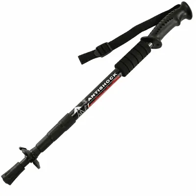 Produktbild von MidGard Teleskop Nordic Walking Stock, 50-110 cm höhenverstellbar, Antischock Dämpfung, Wanderstock Schwarz 1 Stk.