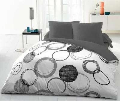 Zdjęcie produktu dla Zestaw pościeli - 1 poszwa na kołdrę 220 x 240 cm + 2 poszewki na poduszki 63 x 63 cm - Jasnoszary