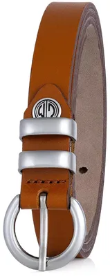 Produktbild von LINDENMANN Damen Ledergürtel cognac, 20 mm schmaler Rindledergürtel aus Nappaled