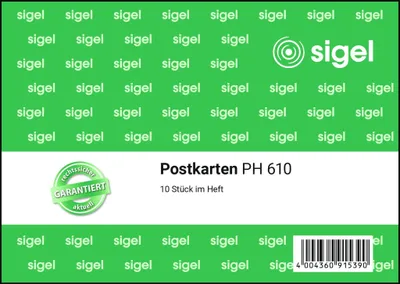 Image de SIGEL PH610 Cartes postales, cahier, A6 q, 10 feuilles