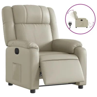Image de vidaXL Fauteuil relax électrique Crème similicuir
