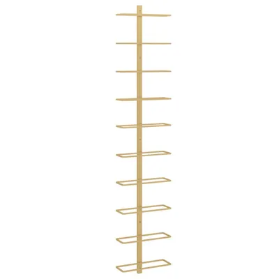 Produktbild von vidaXL Wand-Weinregal für 10 Flaschen Golden Metall