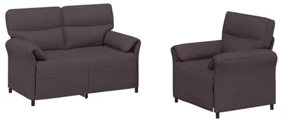 Produktbild von vidaXL Sofa Set 2 stk. Dunkelbraun Stoff