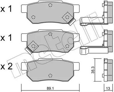 Produktbild von METELLI Bremsbeläge Satz Hinten Bremsklötze für HONDA CIVIC VI Fastback (MA, MB) 22-0170-1