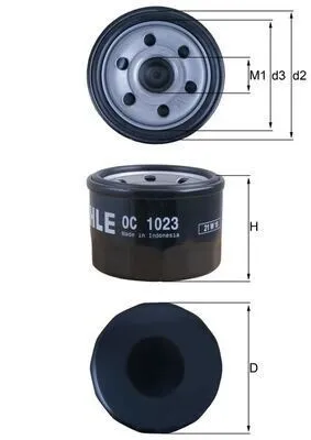 Produktbild von Ölfilter MAHLE OC 1023 Anschraubfilter für YAMAHA MOTORCYCLES TMAX für KYMCO MOTORCYCLES XCITING