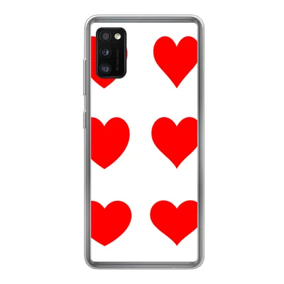 Produktbild von MuchoWow® Handyhülle Schutzhülle Hülle für Samsung Galaxy A41 Eine Illustration mit neun roten Herzen Silikon Softcase Handy Hülle - Mobiltelefon