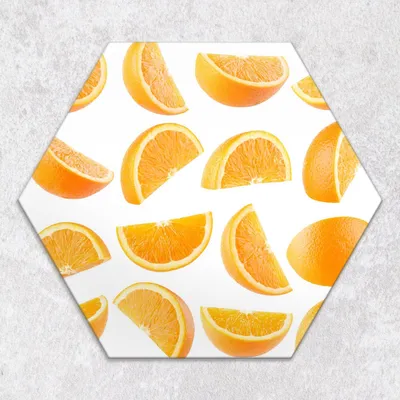 Produktbild von Glas-Herdabdeckplatten Glaskeramikkochfeld-Abdeckung Spritzschutz Glas hexagon 40 cm Orange Früchte