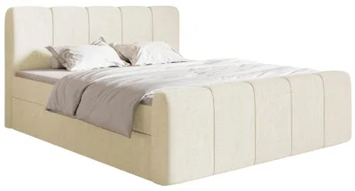 Produktbild von Selsey Cloudy II - Boxspringbett 180x200 cm, mit Bettkästen und Topper, Chenille Creme
