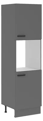 Produktbild von Küche NESSA Hochschrank 60 cm Anthrazit Küchenzeile Küchenblock Einbauküche