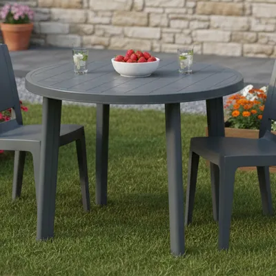 Produktbild von Brooksdale - Gartentisch, 90x90x72h cm Anthrazit, 4 Plätze,  Italy