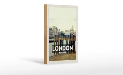 Produktbild von Holzschild Reise 12x18 cm London Architektur Geschenk