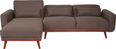 Produktbild von Sofa MCW-J20, Couch Ecksofa, L-Form 3-Sitzer Liegefläche Schlaffunktion Stoff/Textil 280cm  braun